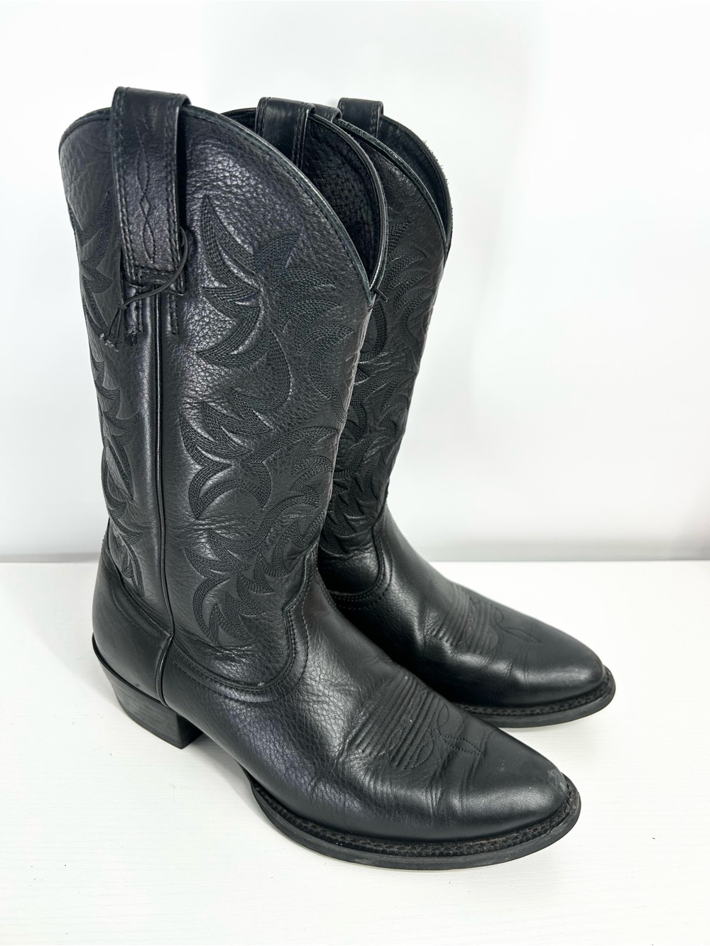 Ariat Heritage Western R-Toe Boots Men Black Deertan Leather Cowboy Size 10 1/2B